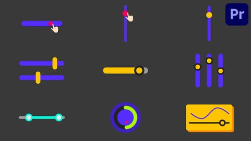 Elementos de interfaz de usuario de barras y controles deslizantes para Premiere Pro
