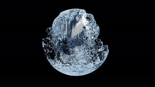 Clear Water Sphere Fluid Splash Seamless Loop