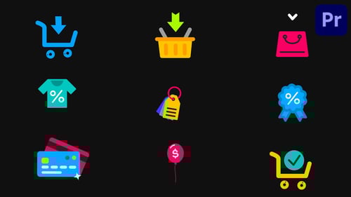 Online Shopping Animated Icons for Premiere Pro