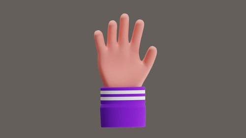 3D Animation of Five Finger Hand Gesture