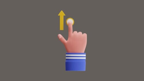 3D Animation of Gesture Swipe Up