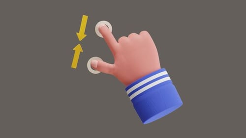 3D Animation of Hand Gesture Zoom Out
