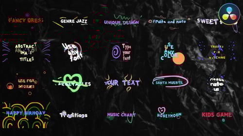 Títulos abstractos de DaVinci Resolve