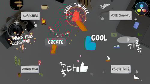 Playful Cartoon Call-to-Action Pack for YouTube Channels