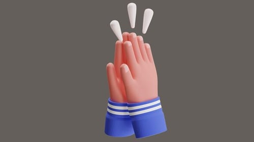 3D-Animation einer High-Five-Handgeste