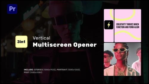 Vertical Multiscreen Opener for Premiere Pro