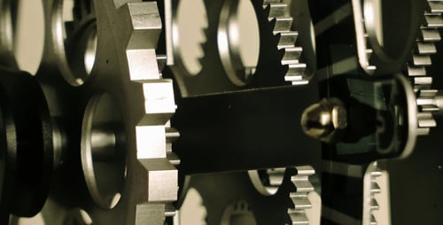 Clockwork Gears and Cogs Turning Close Up