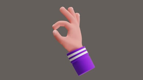 3D-Animation der Ok Hand Gesture