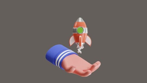 3D-Animation des Raketenstarts