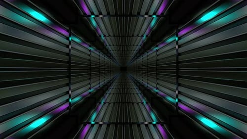 Loop Tunnel With Purple And Blue Lights