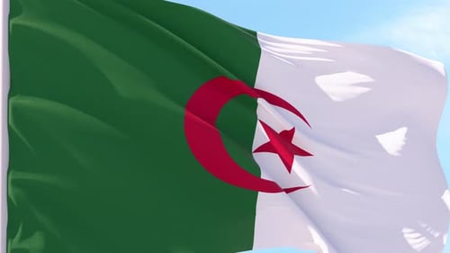Realistic Waving Flag of Algeria Seamless Loop