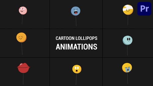 Cartoon Lollipops Animations | Premiere Pro MOGRT