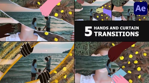 Hands And Curtain Backgrounds And Transitions | After Effects