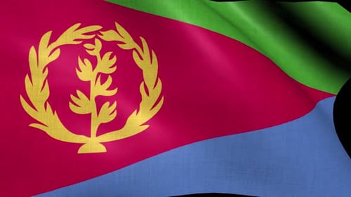 Eritrea National Flag Waving Seamless Loop