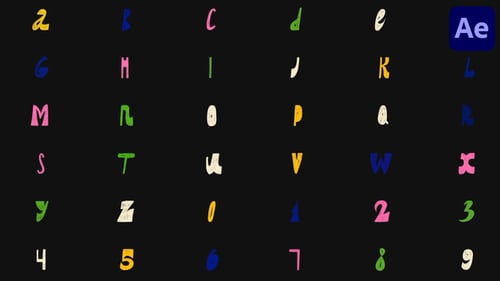 Hand Drawn Doodles Alphabet for After Effects