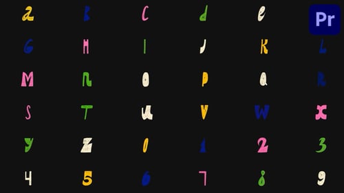 Hand Drawn Doodles Alphabet for Premiere Pro