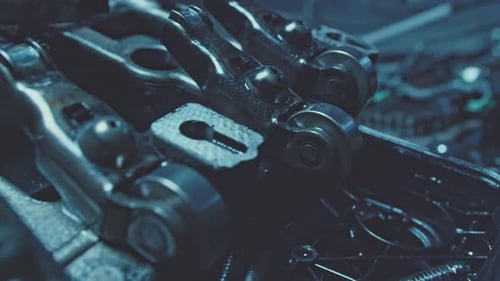 Motor desmontado em conserto de automóveis