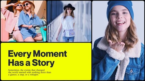 Fast Paced Multiscreen Slideshow with Animated Text and Grids