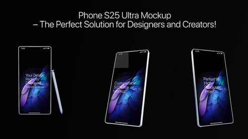 Your Design, Perfectly Displayed – Phone S25 Ultra Mockup (Mogrt)