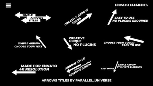 Dynamic Arrow Text Titles and Lower Thirds Pack