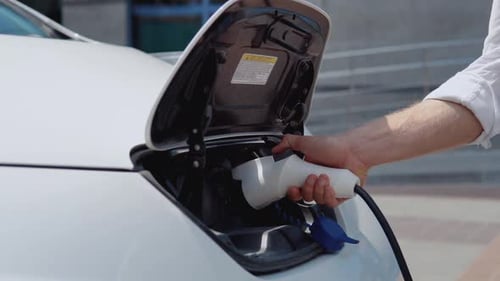 The Process of Connecting the Electric Car to the Charger