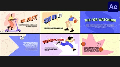 Cartoon Sport Slides for After Effects