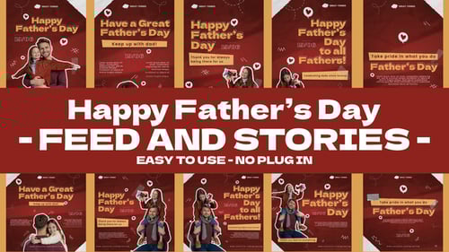 Animated Father's Day Social Media Posts and Stories