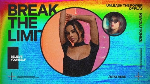 Dynamic Glitch Slideshow with Kinetic Typography