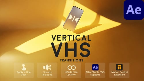 Dynamic Vertical Glitch VHS Transitions for Social Media
