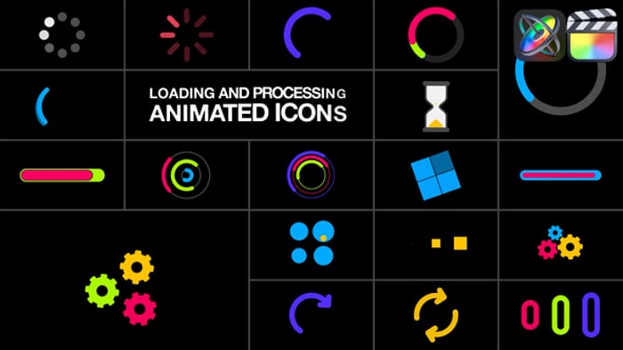 Loading And Processing Animated Icons for After Effects, Elements ft ...