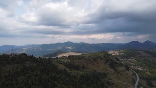 Drone Shot Landscape In Mountains