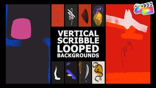 Vertical Scribble Wall Looped Backgrounds | FCPX