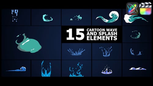 Elementos de desenho animado Wave and Splash | FCPX