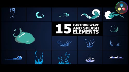 Cartoon Wave And Splash Elements | DaVinci Resolve