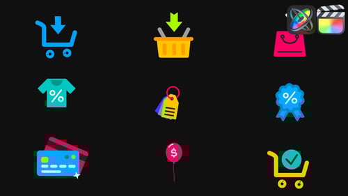 Online Shopping Animated Icons for FCPX