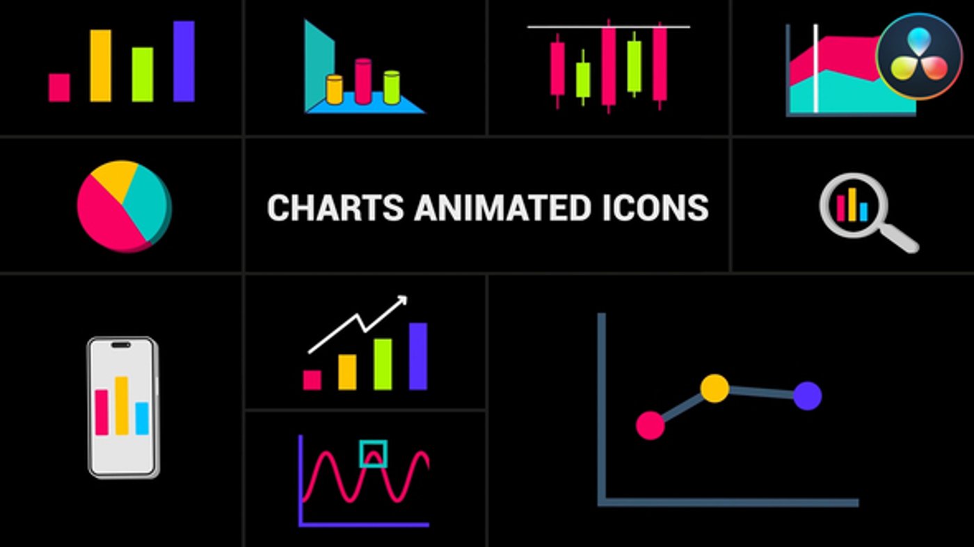 Animated Charts and Data Visualization Icons, Elements ft. infograph ...