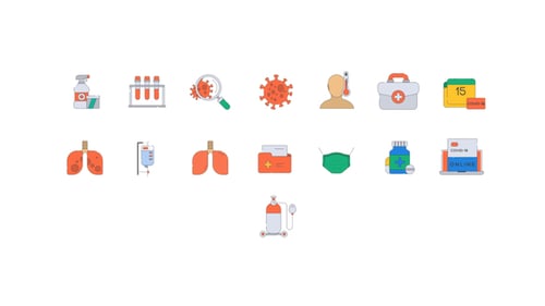Flat Design Animated Medical and Science Icons Pack