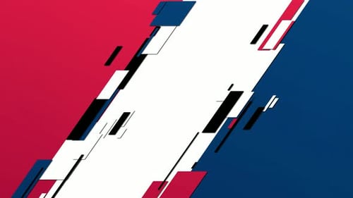 Dynamic Geometric Red White Blue Background Animation