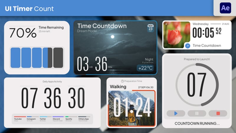 Minimal & Modern Countdown UI Pack, Infographics ft. countdown timer ...