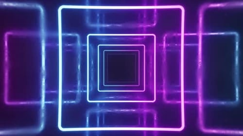 Neon Squares Tunnel Loop