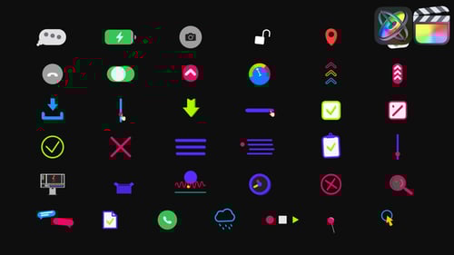 Mobile App Interface Icons for FCPX