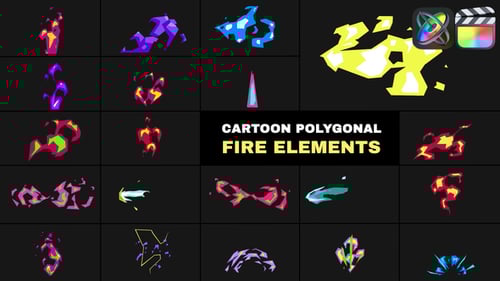 Cartoon Polygonal Fire Elements | FCPX