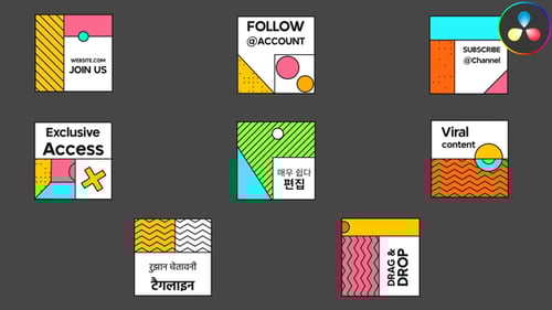 Abstract Square Titles for DaVinci Resolve