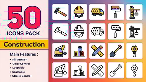 Dual Icons Pack Construction Icons