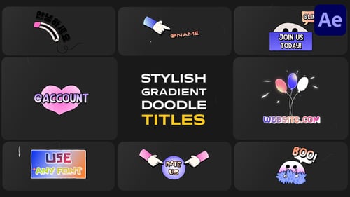 Stylish Gradient Doodle Titles for After Effects