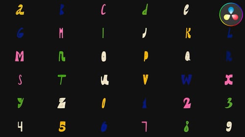 Hand Drawn Doodles Alphabet for DaVinci Resolve