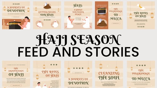 Hajj Pilgrimage Instagram Feed and Stories Template