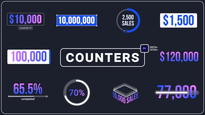 270 Premiere Pro Counter Templates - Editable Video Templates - Envato