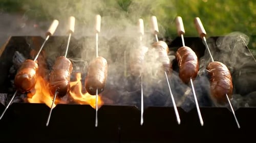 Tasty Sausages Zapekalsya on the Grill