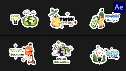Ecology Stickers | After Effects